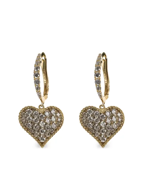 Lisa Nik 18kt yellow gold heart Diamond hoop earrings Gold HTDRERYD80