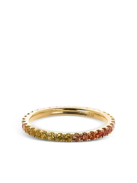 Lisa Nik 18kt yellow gold ombre Sapphire ring Gold YSRBBNDY75