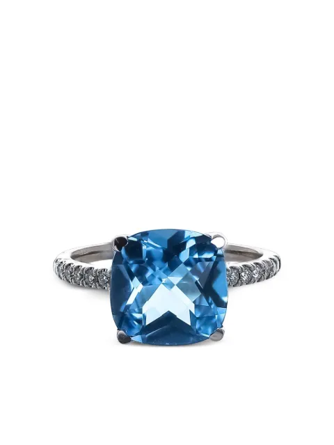 Lisa Nik 18kt white gold Swiss Topaz ring Silver SBCS10RGWD