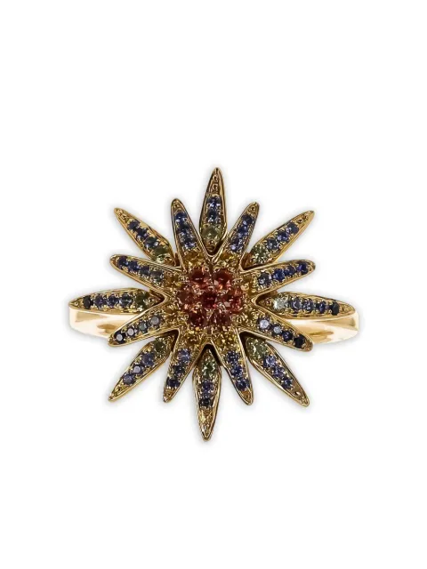 Lisa Nik 18kt yellow gold Multi Star Sapphire ring Gold RNBWSTRGY43