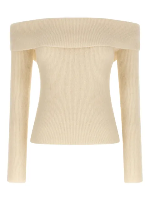 Rick Owens Cowl ribbed sweater Neutrals RO02E4675KWP11