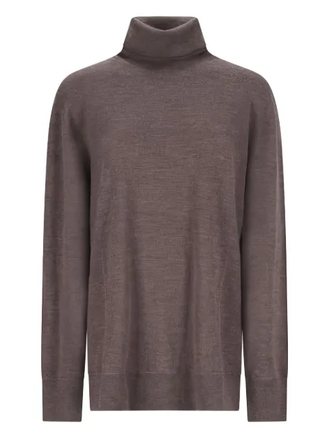 The Row turtleneck long-sleeve top Brown 10028Y212