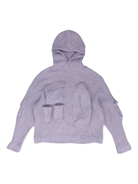 Who Decides War multi-pocket hoodie Purple 11100290014AW23