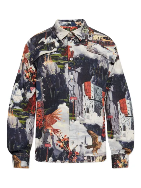 Off-White printed shirt Blue OMYD05PF25DEN0024200