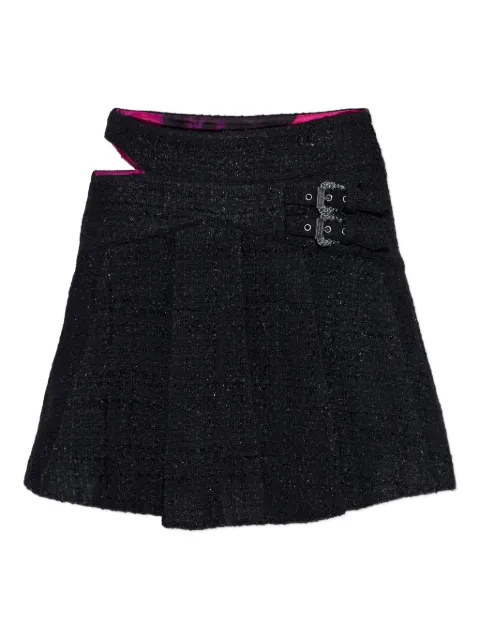 Versace Jeans Couture buckled cut-out mini pleated skirt Black 79HAE801N0539