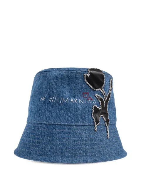 Marni appliqué bucket hat Blue CLMC0055SQUSCY44