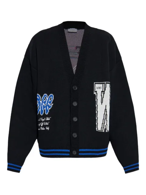 Off-White logo-knit cardigan Black OMHB019F25KNI0021001