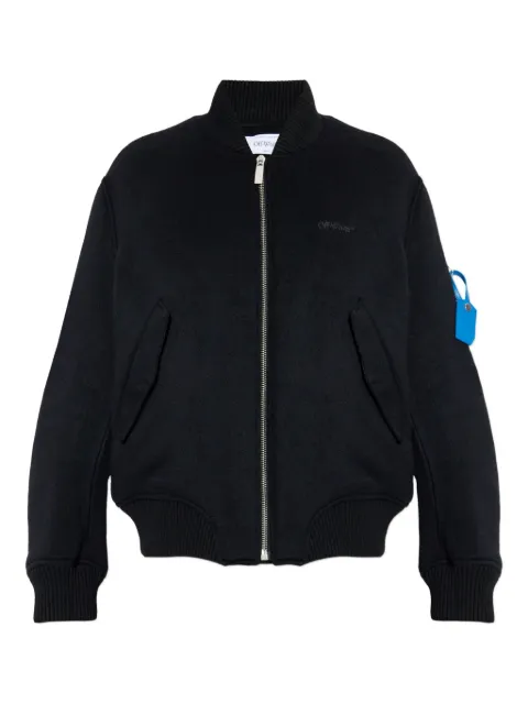 Off-White logo bomber jacket Black OMEH05JF25FAB0011007