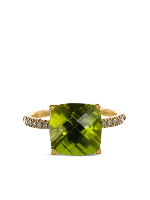 Lisa Nik 18kt yellow gold cushion-cut Peridot ring Gold PDCS10RGYD