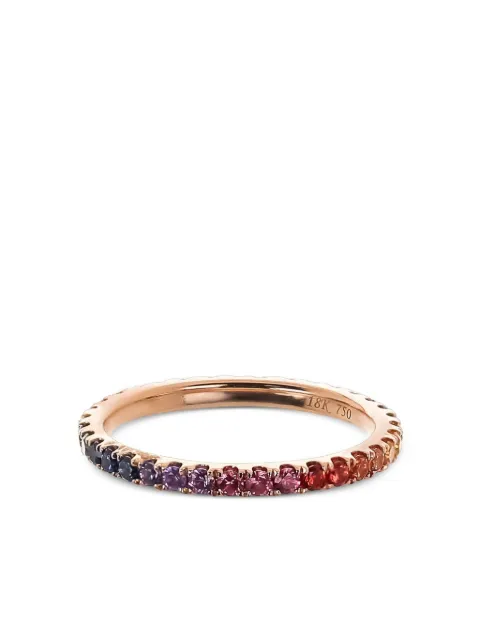 Lisa Nik 18kt rose gold Rainbow Sapphire ring Pink RNBWBNDR74