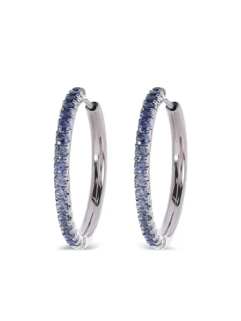 Lisa Nik 18kt white gold ombre Sapphire hoop earrings Silver BSRBHPW73