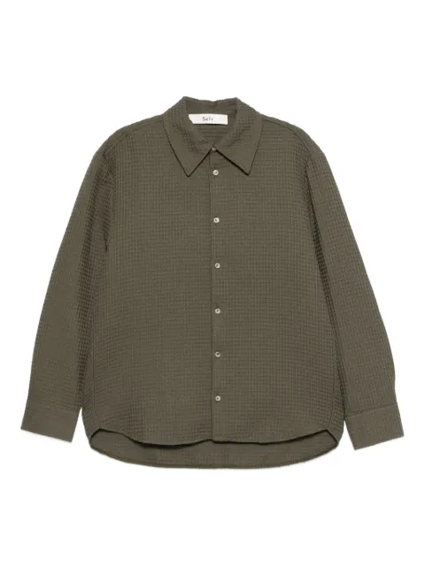 Séfr long-sleeve cotton shirt Green MFW25OSEARYPIN