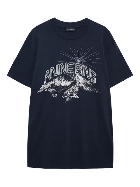 ANINE BING The walker crew-neck T-shirt Blue A0811850VTG3VTG3
