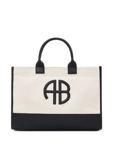 ANINE BING medium Lara logo-appliqué tote bag Neutrals A1311794