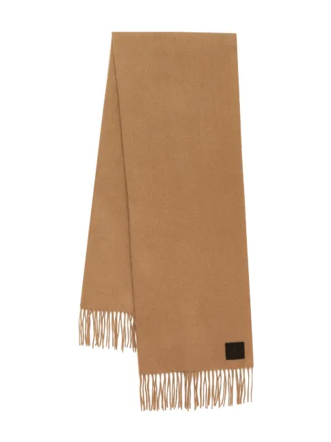 ANINE BING Augustina fringed wool scarf Brown A1212071