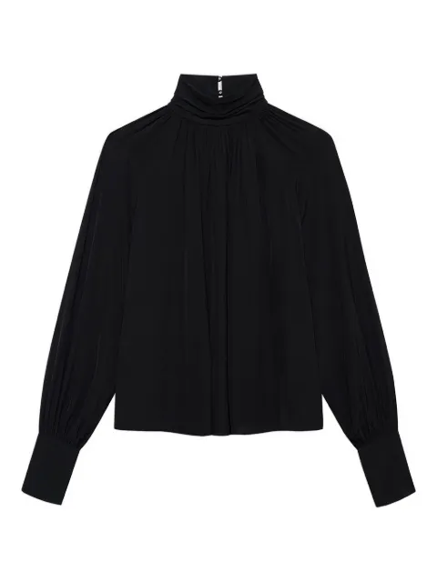 ANINE BING Anne gathered high-neck blouse Black A0711598