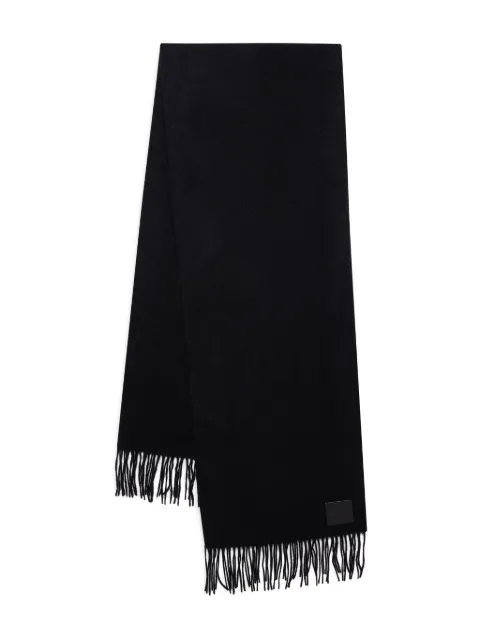 ANINE BING Augustina fringed wool scarf Black A1212071