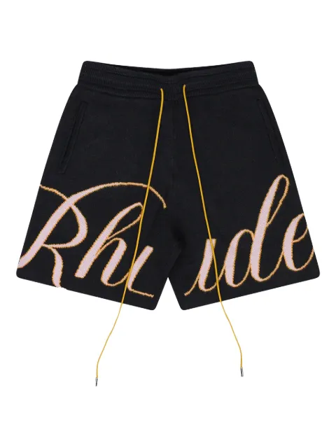 RHUDE knit script swim shorts Black RHSS24SH24603309BPO