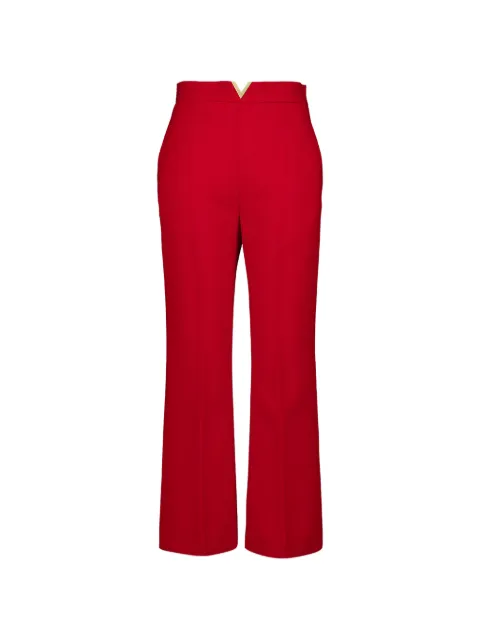 Valentino Garavani V-detail wool-crepe trousers Red BRB7209Q0
