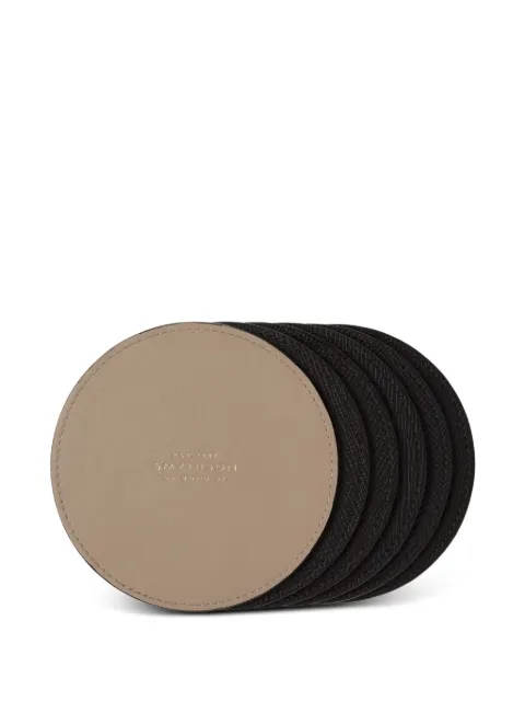 Smythson panama coaster set Black 1202558