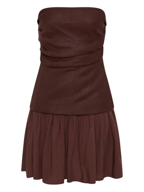 Faithfull Hedy square-neck mini dress Brown FF4583CRB