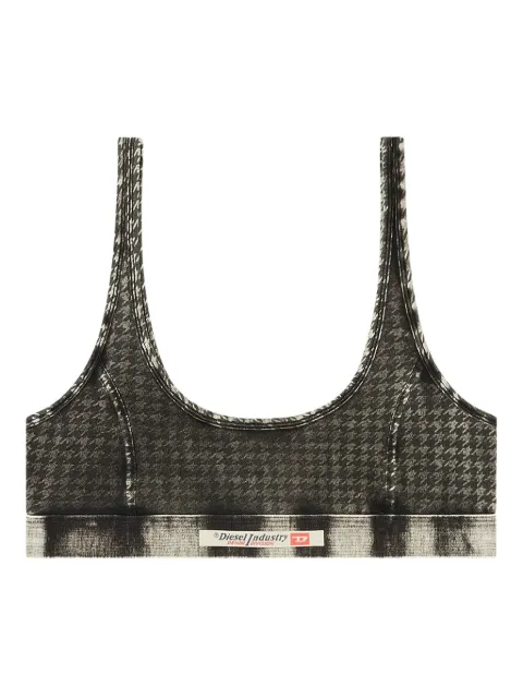 Diesel Ariel-Dnm houndstooth-print bra Grey A195630EGCL