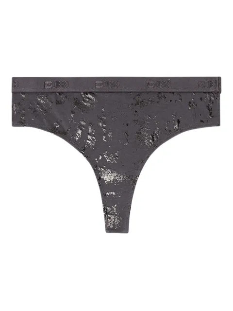 Diesel thong in metallic-effect stretch cotton Grey A230450HNBB