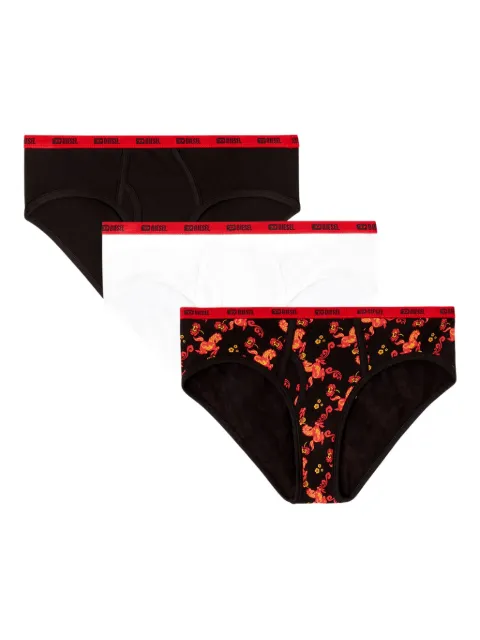 Diesel Oxy-Gft logo-waistband thongs (set of three) Black A225970LKDY