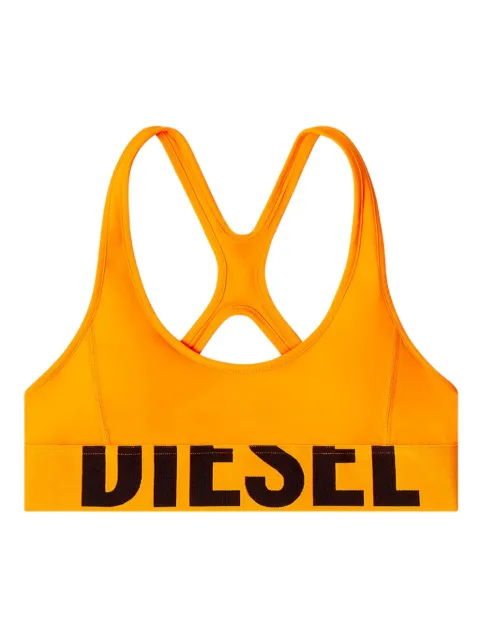 Diesel microfibre sports bra with cut-off logo Orange A182770PLAR