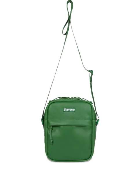 Supreme leather messenger bag Green SU26083