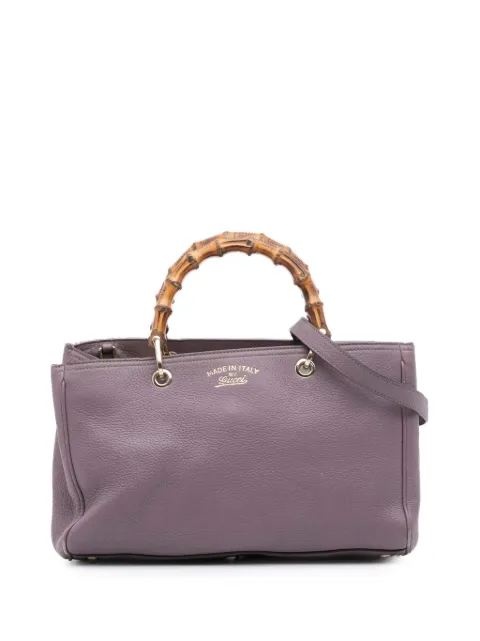 Gucci Pre-Owned 2016-2025 Medium Calfskin Bamboo Shopper satchel Purple LIE39UQ98LLS53P7