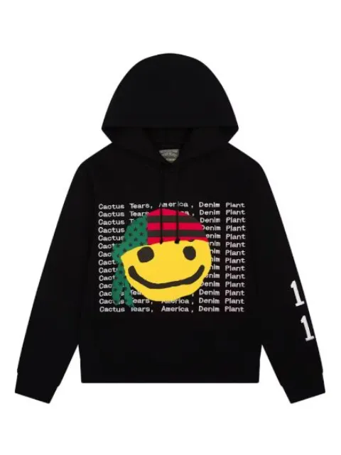 Denim Tears cotton graphic hoodie Black DTXCPFMSMILEBLK