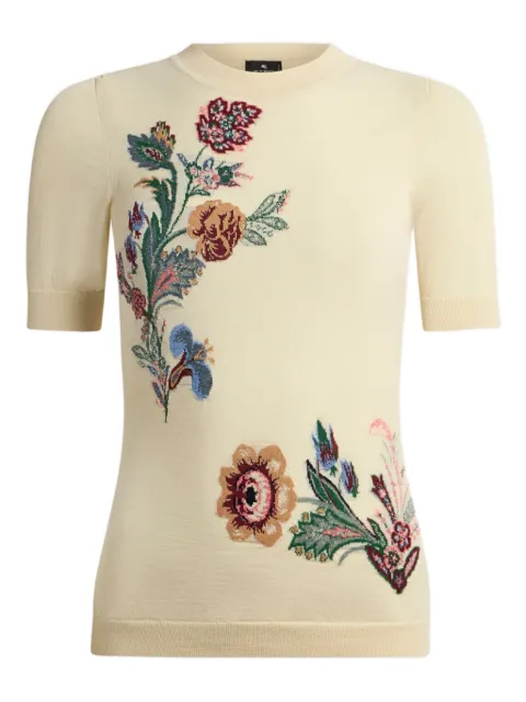 ETRO jacquard crew-neck T-shirt Neutrals WRKE0317AQ170