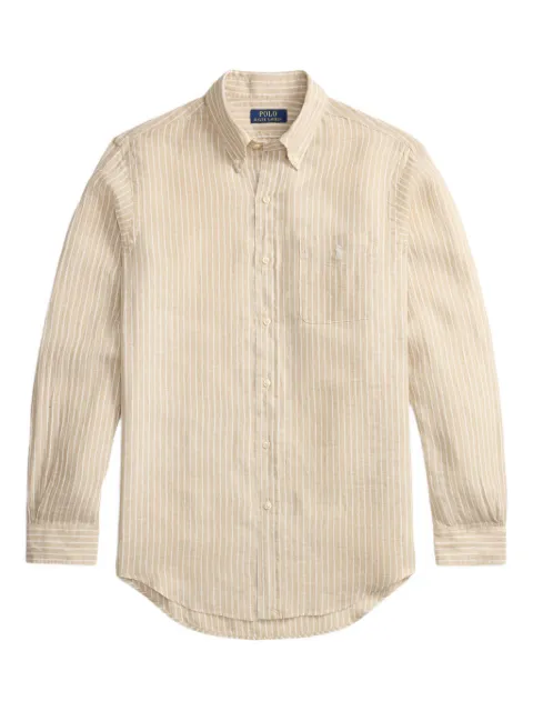 Polo Ralph Lauren button-down collar striped shirt Neutrals 710P07024003