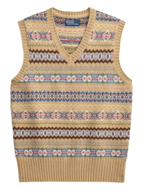 Polo Ralph Lauren V-neck patterned vest Neutrals 710B17208001