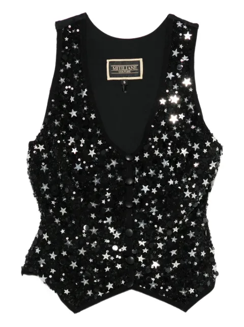 MITILIANE COUTURE sequined star gilet Black 5942664541855