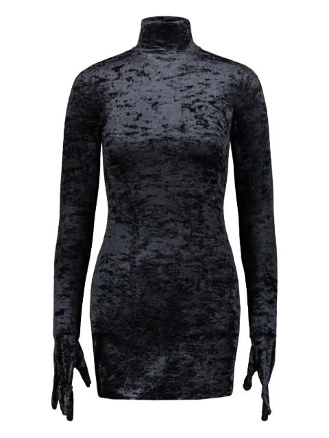 VETEMENTS velvet gloves mini dress Black WE54DR340B2751