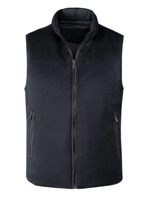 Moorer Falieri-Ls9 zip padded vest Blue MOUGI101221TEPA228