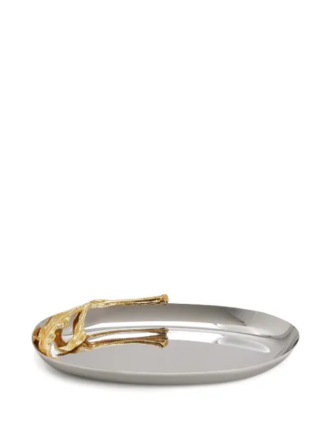 L'Objet Fern tray (21cm x 14cm) Silver FR101
