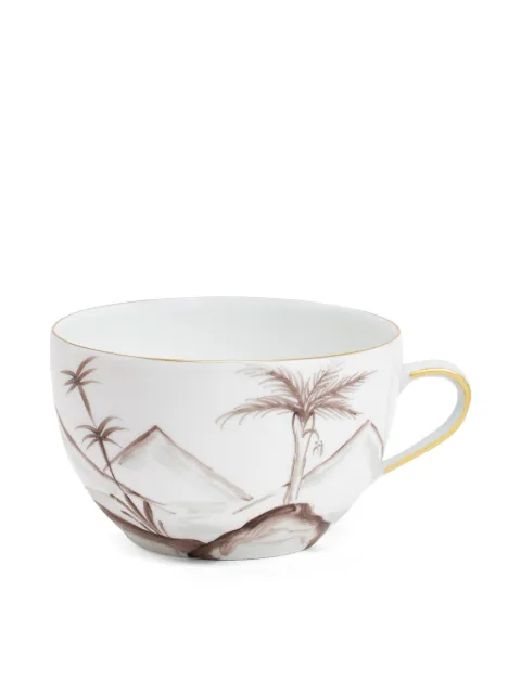 MARIE DAAGE Bamboo Colonies coffee cup and saucer (11cmx17cm) White BBCOLDP06FORCRBC