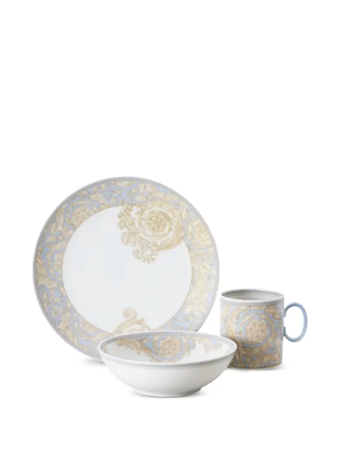 Versace Home barocco-print kids tableware (set of three) White 1933540378128447
