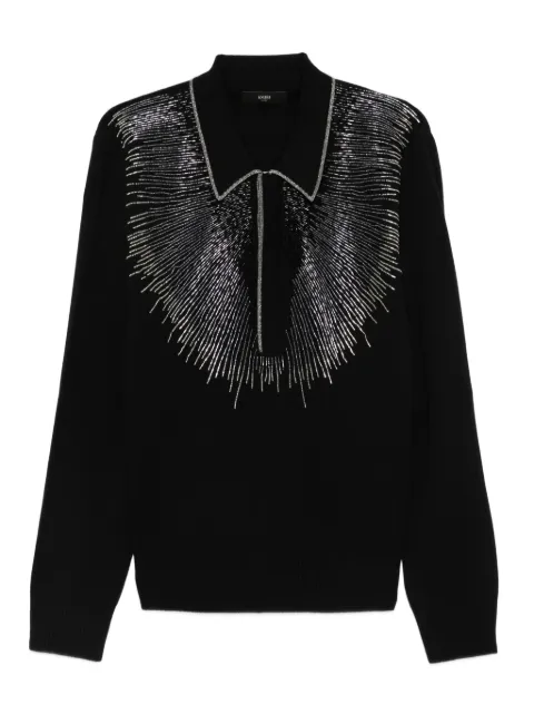 AMIRI embellished-collar polo shirt Black AMKNPO1076