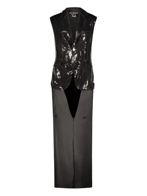 Junya Watanabe sequinned sleeveless dress Black JGO002