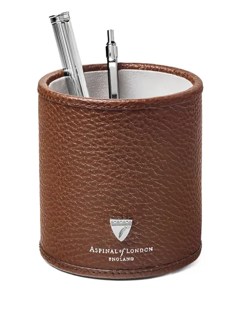 Aspinal Of London round pen pot (10.2cm x 9.1cm) Brown 061255127030000
