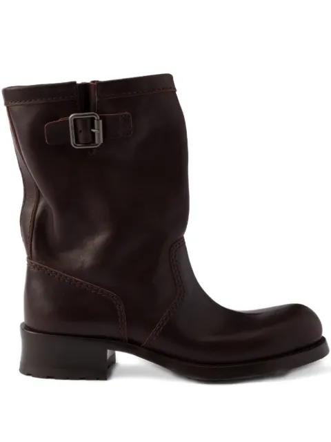 Prada leather mid-calf boots Brown 1U275OF040V69