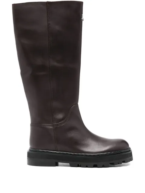 Patrizia Pepe leather knee-high boots Brown 8Y0135L048B856