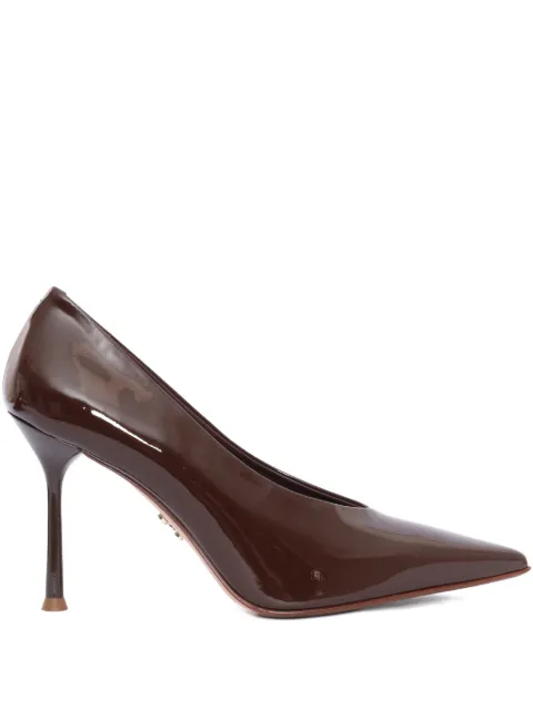 Sergio Levantesi 100mm Moderna56 pointed pumps Brown MODERNA56VERNICE