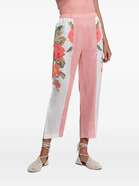 GREEK ARCHAIC KORI elasticated-waist floral trousers Pink S25K610471