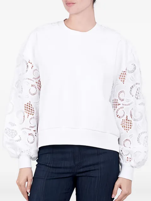 Cinq A Sept lace-sleeve top White ZT515AR8919Z