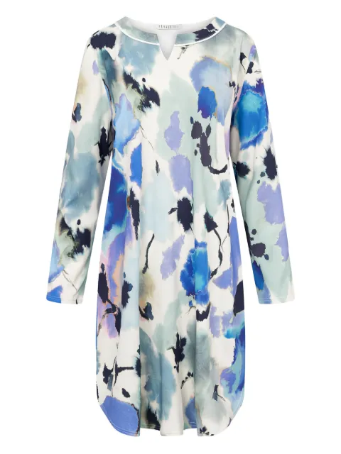 Louis Feraud round neck floral nightdress Blue 3241234